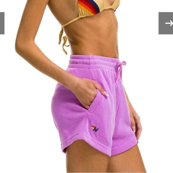 Aviator Nation LOGO EMBROIDERY LIGHT WEIGHT LOUNGER SHORT NEON